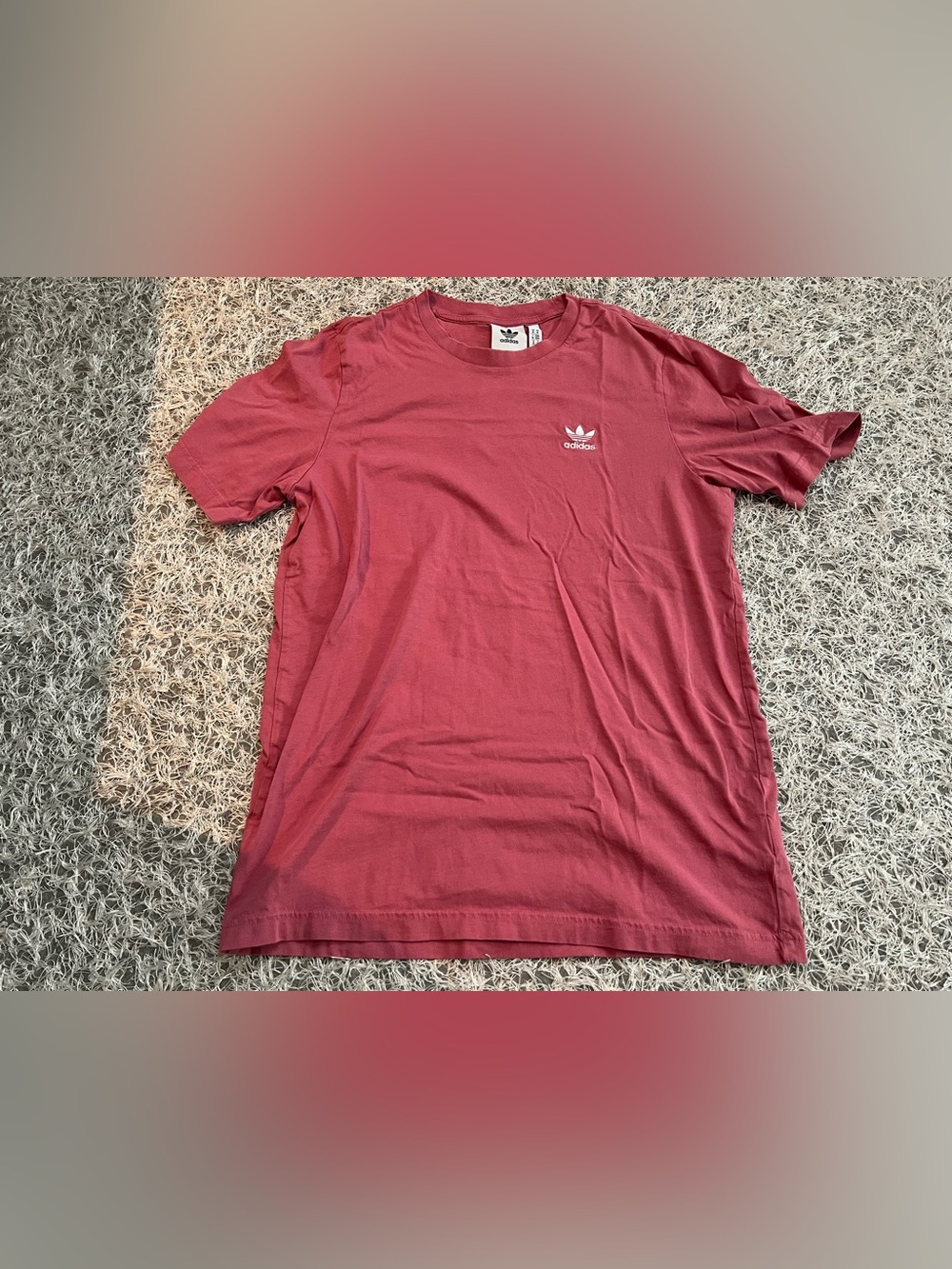 Women’s Pink Adidas Short Sleeve T-Shirt Embroidered Logo Size Medium